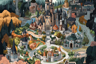 create a awesome detailed fantasy map for dnd and fiction, game or etc