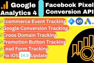 setup google analytics 4, ga4 ecommerce tracking and fb conversion API