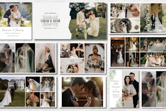 design minimalist wedding photobook, photo album for events