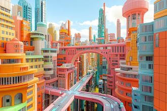 create a futuristic cyberpunk, sci fi city for you