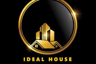design minimalist real estate , construction and realtor business logo