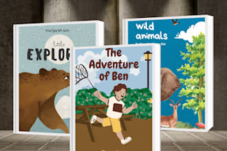 design children story book cover illustration, children book formatting kid book
