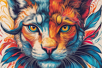 create artistic linocut illustration in my style