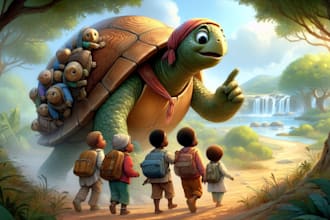 draw african american children story book illustration