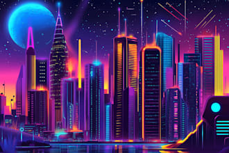 make a cyberpunk futuristic city, sci fi concept art