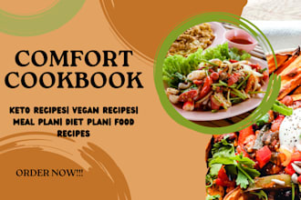 write comfort keto food recipes, diet plan, cookbook,  vegan recipe
