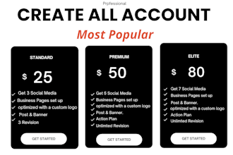 create, set up, and optimize your social media accounts professionally