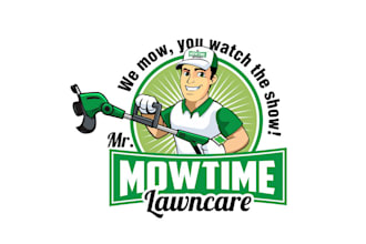 design cartoon classic landscaping company logo