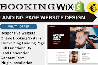 build barber real estate wix mailchimp spa booking landing page website design