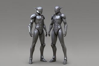 design, sculpt and rig, new and already made 3d models