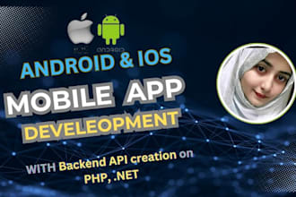 do flutter mobile app development with api creation on PHP dotnet