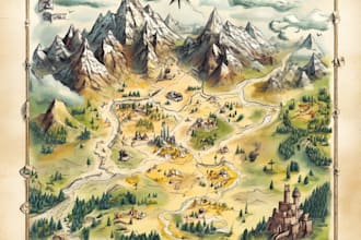 do fantasy, retro and vintage maps for board