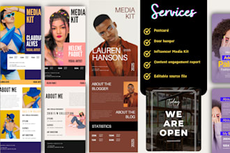 create media kit, one pager for jewelry, fashion brand, develop social media kit
