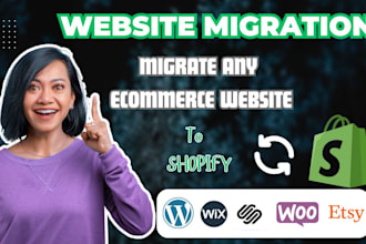 migrate wix wordpress bigcommrce squarespace magento etsy to shopify store