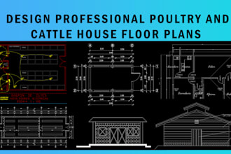 design poultry and cattle houses floor plans