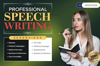 write expressive, persuasive, motivational speech, wedding and wow the wedding