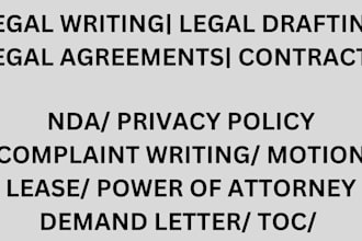 do drafting, contracts, legal writing, nda, dmca takedown, complaint, motion