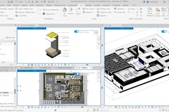 draft clean architectural drawings, 3d modeling in revit
