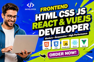 be your frontend developer with html css javascript