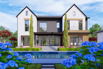 make exterior design and realistic rendering