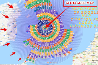 create 75,000 google map citations, cover 21 miles and 10x driving direction