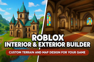 build professional terrain map styled interior and exterior building in roblox