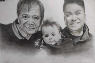 draw charcoal or graphite portrait