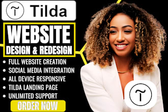 design tilda landing page for your business, tilda website, showit web redesign