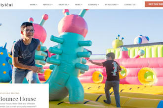 build bounce house website inflatable rental website party rental event website