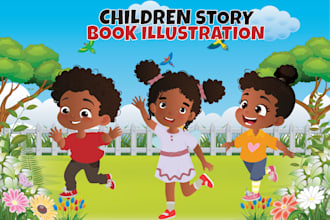 create fantastic african american children story book illustrations