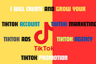 create and grow fb tiktok organic and real tiktok account followers like, views