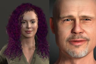 articulate 3d realistic character, pbr texture, xgen hair, ue5 rig 3d animation
