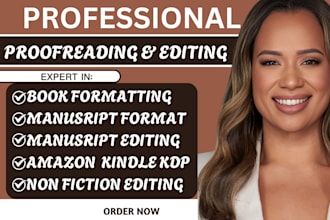 edit manuscript, proofread and format manuscript for amazon kdp
