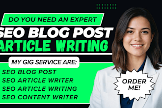do SEO article writing, blog post writing or content writing