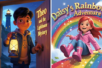 do children story book illustration, children book, picture book illustration