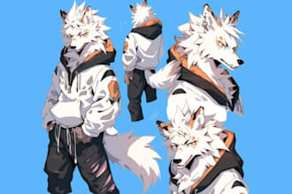 draw character refererence sheet anime nsfw oc fursona for fursuit