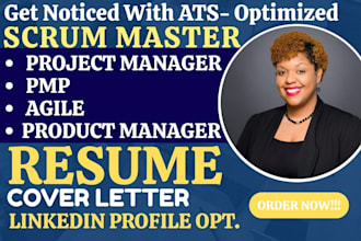 write scrum master , project manager, agile, product manager, pmp resume