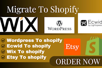 migrate, transfer wordpress to shopify, or wix website to shopify migration