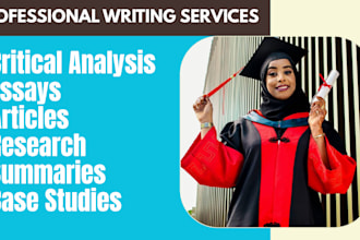 write critique analysis, essays, article, research and summaries