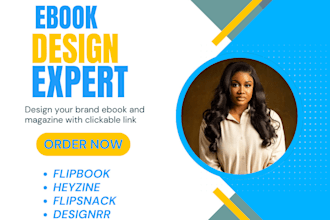 design your ebook using flip book, designer, flip snack, heyzine or canva