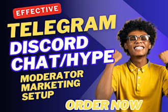 be your telegram community moderator, discord chatters, hype, chatbot, stickers