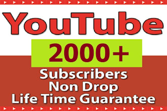 grow your youtube channel to gain 2000 real active followers