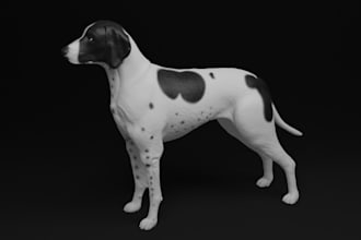 sculpt 3d model, 3d animal model, 3d dog model, dragon model, animal fur