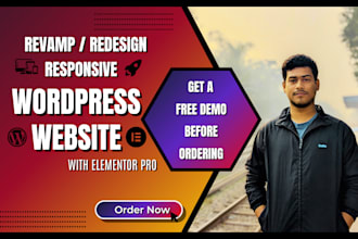 redesign or revamp your wordpress website with elementor pro