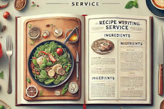 be your food recipe ebook writer, cookbook workbook design and formatting