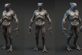 do realistic 3d zombie model,animate 3d dragon,pbr animal fur texture in blender