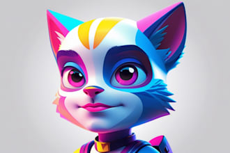 design, caricature mascot logo, modern cartoon character