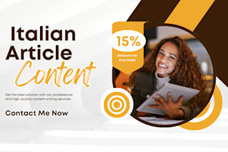 write high quality italian articles, blogs, and SEO content