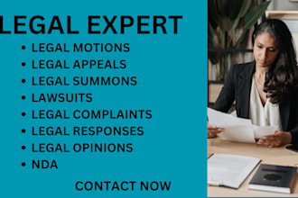 draft motions, legal documents, lawsuits, complaints, appeals, contracts, nda