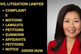 be your litigation lawyer and help you prepare lawsuits, complaints, motions